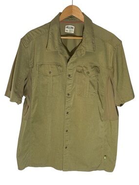 E3- Lake & Trail XXL Men's Short Sleeve Button-Down Shirt in Olive Green